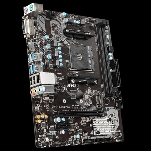  MSI M/Board AMD 1st/2nd/3rd Gen Ryzen AM4 CPU B450M-A Pro Max Image