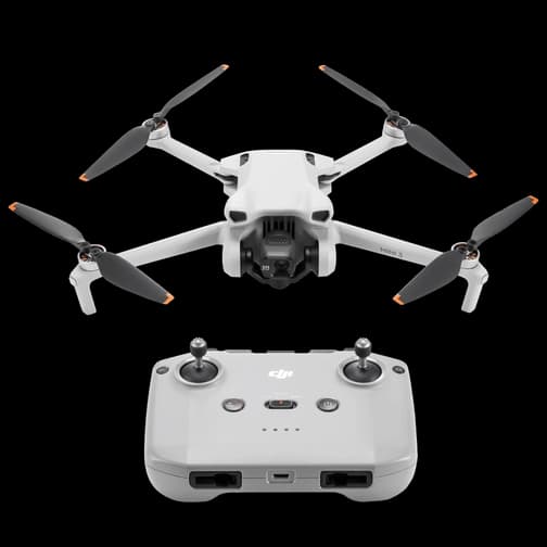 DJI mini 3 With FMC, Normal Controller, Lightweight and Foldable Mini Camera Drone with 4K HDR Video, 38-min Flight Time, True Vertical Shooting, and Intelligent Features Image