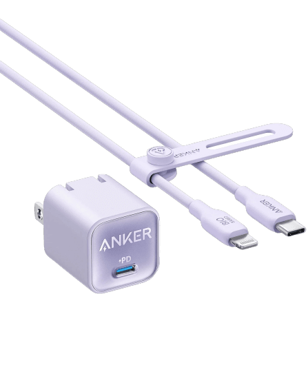Anker 511 Charger (Nano 3, 30W) with 6 ft USB-C to Lightning Cable  Image